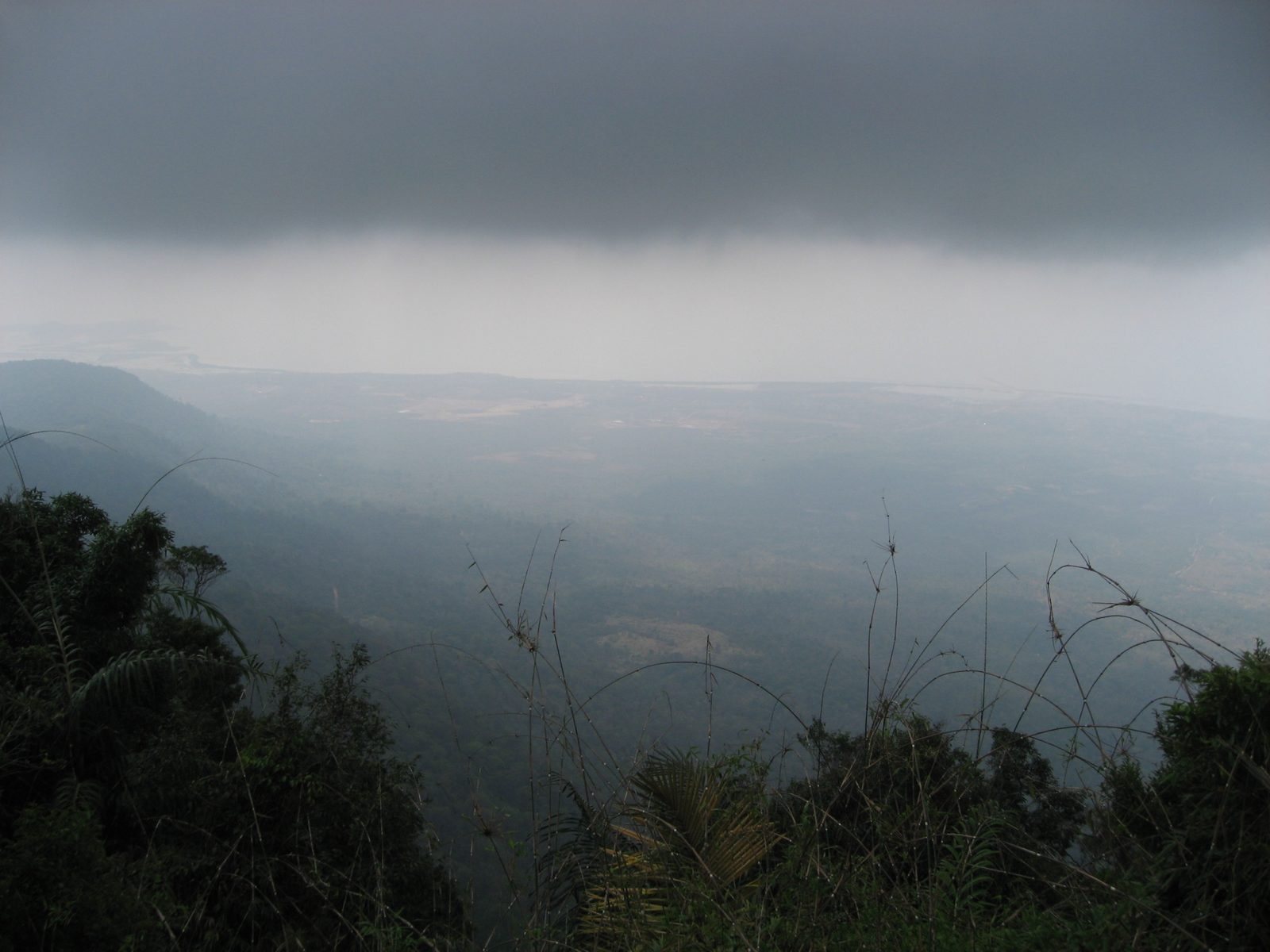 View of the southern coast of Cambodia from the top of Bokor Hill.
