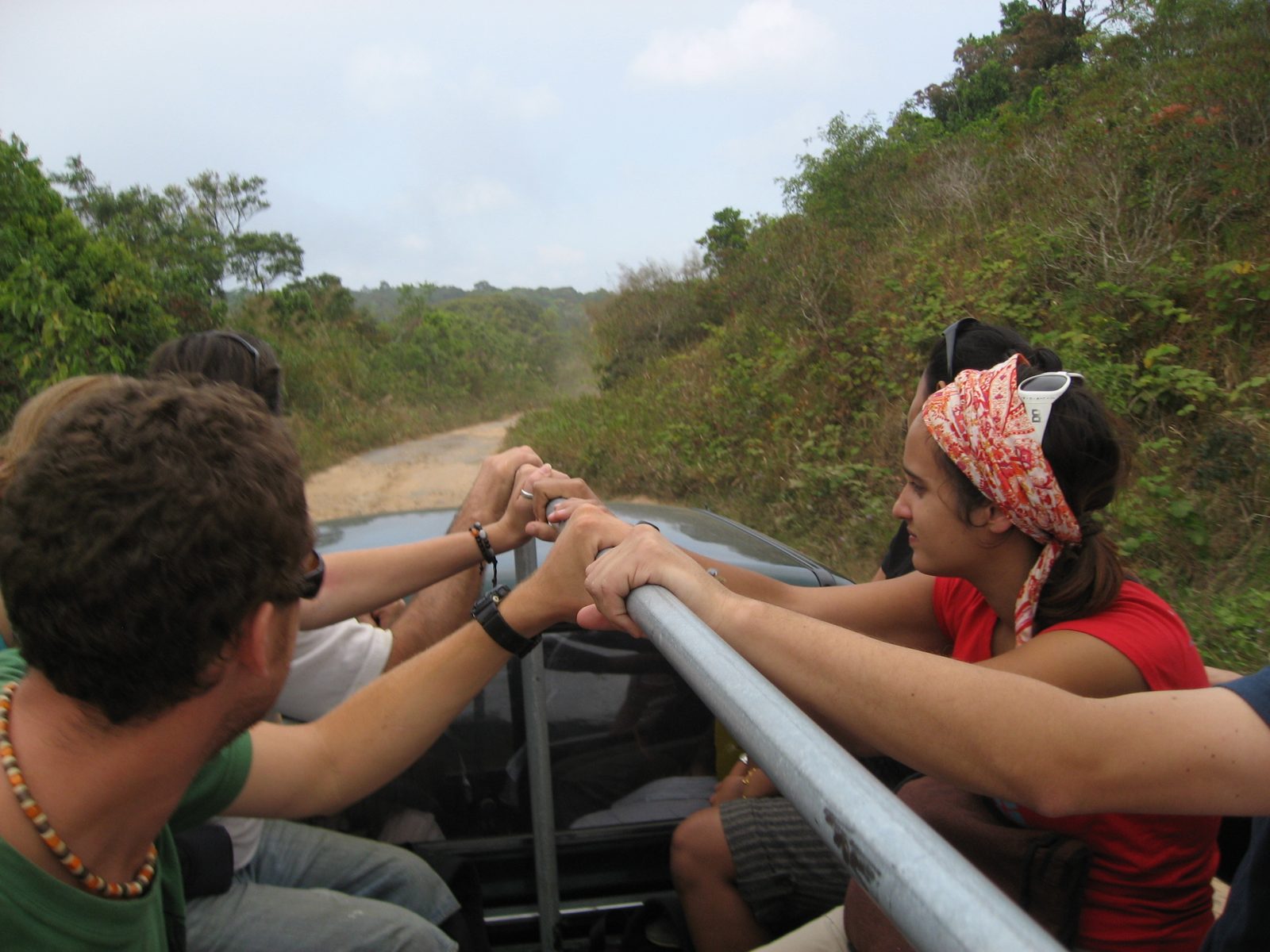 Riding our pickup truck with 8 in the bed to the top of Bokor Hill.  The 1000m mountain took...