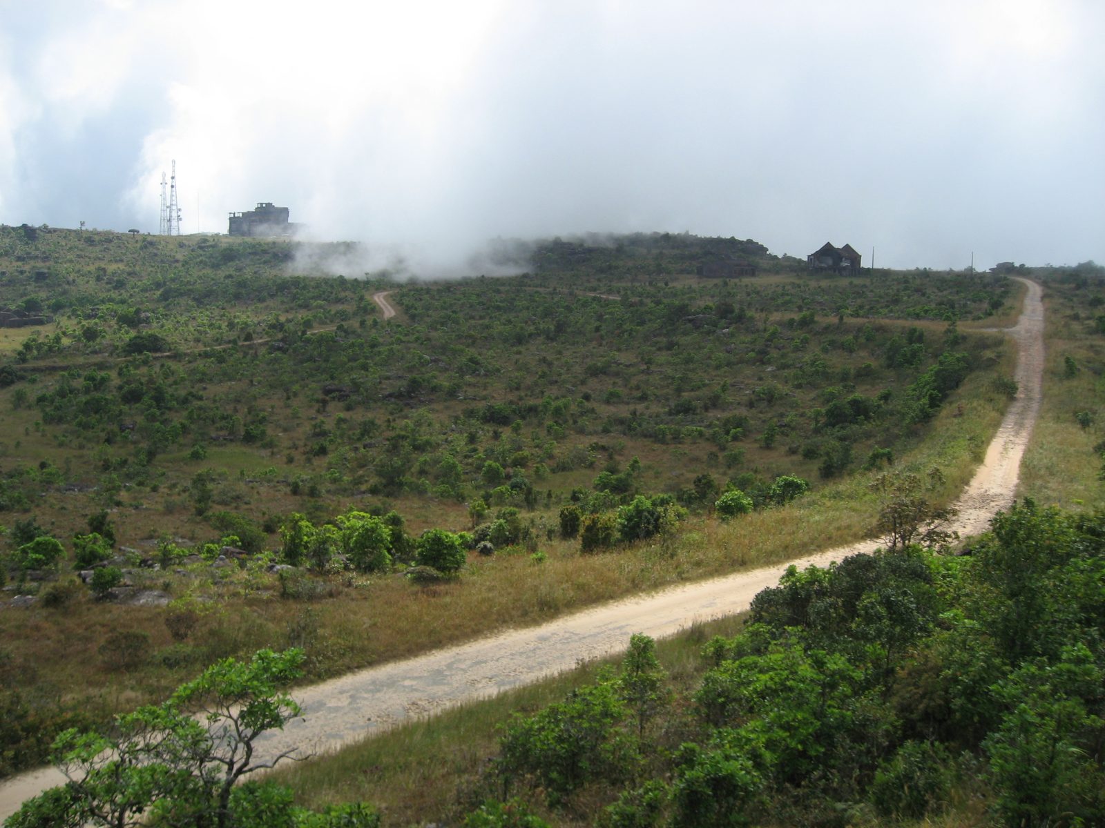 Fog moving in across Bokor Hill.