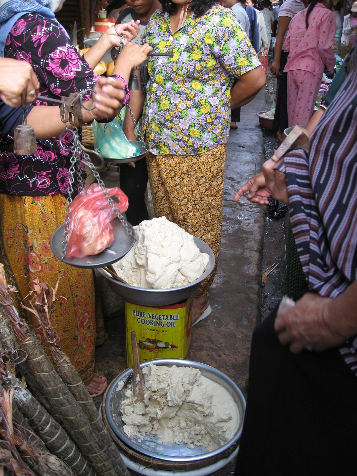 Palm sugar snack for sale at the Kampot Market.  Apparently Khmer people put this on bread as a...