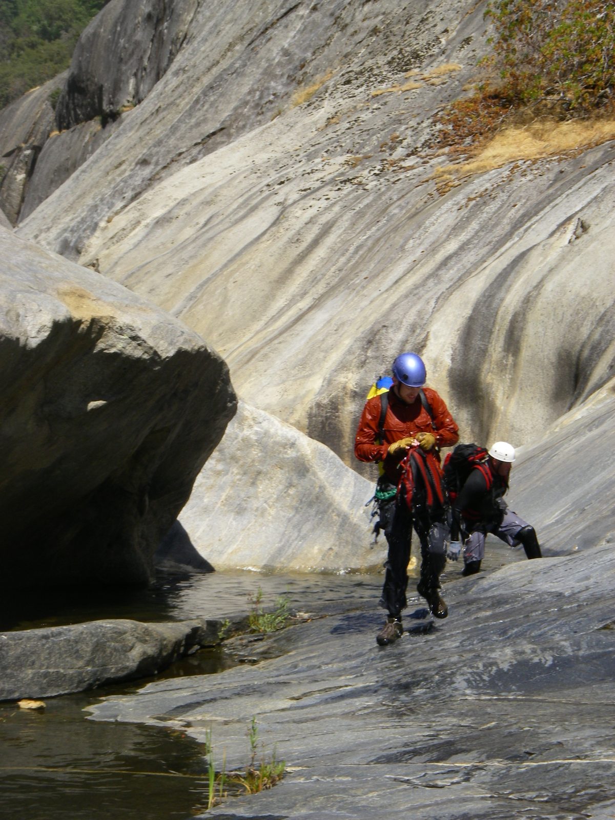 Joel packing the rope.