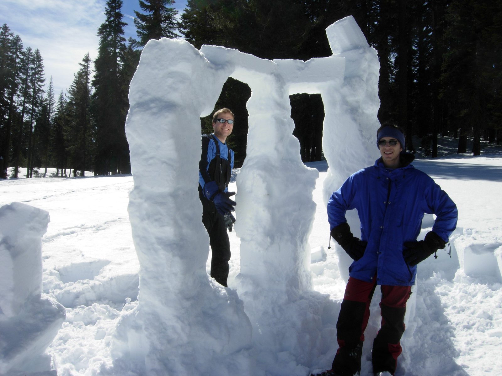 John and David with Snowhenge.