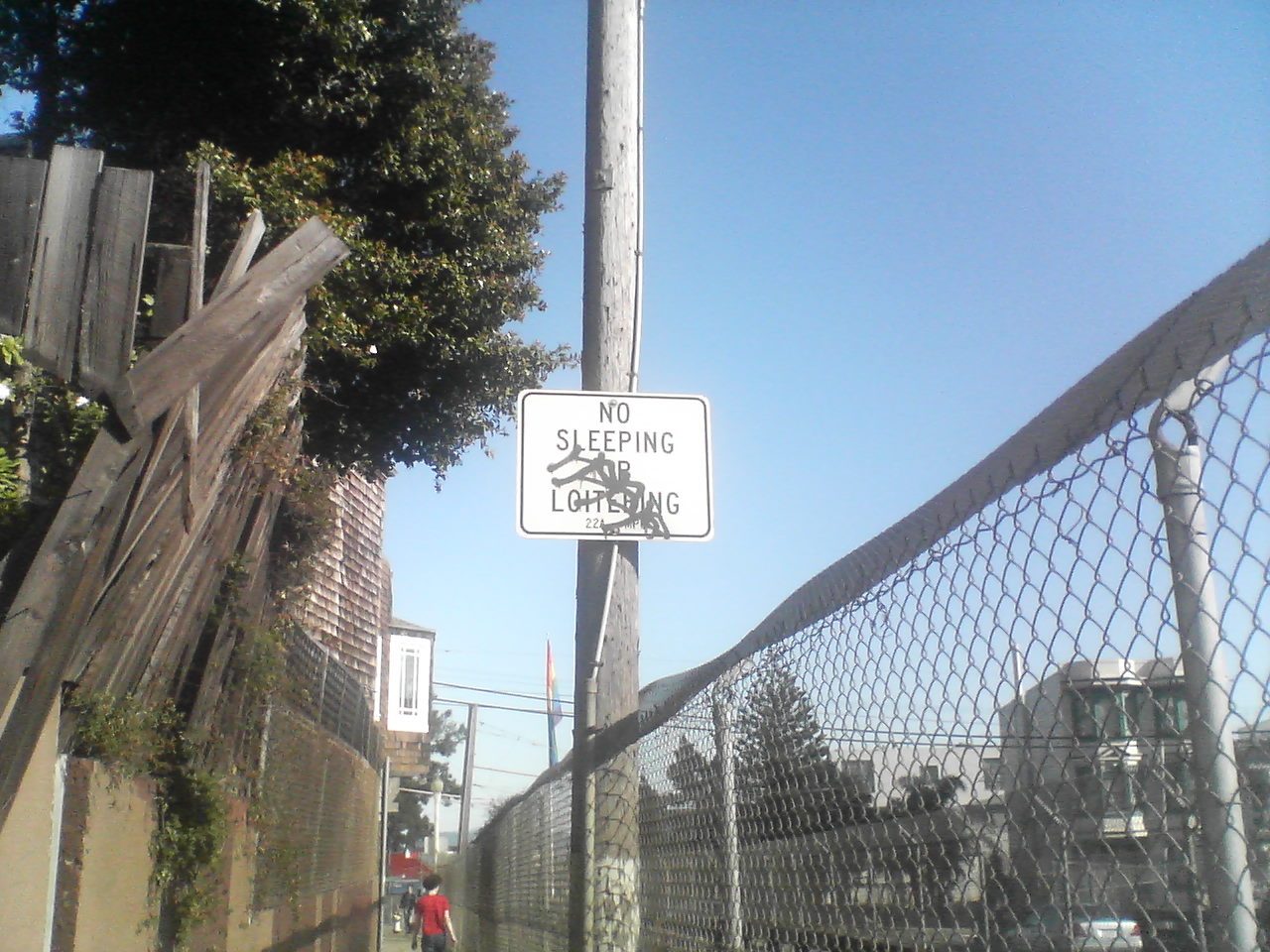 Since when is sleeping illegal?