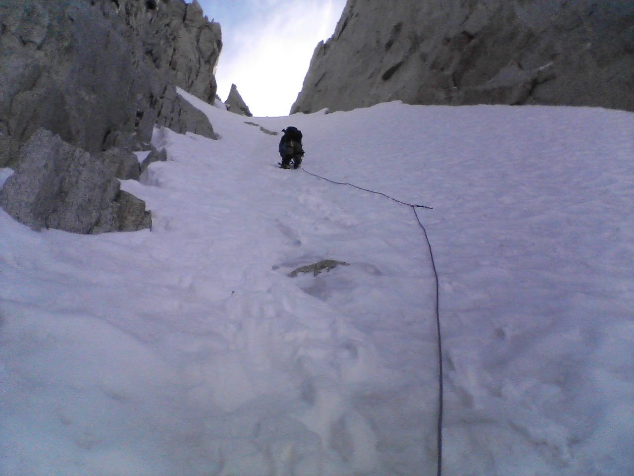 Tom, on the sharp end of the rope, 3rd pitch.
