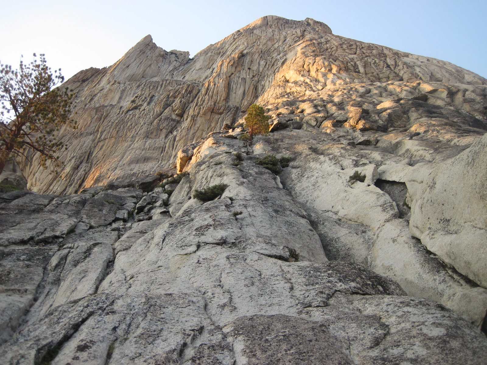 We reached the base of the climb and packed up around 6:45pm. Even with a 70m rope, rappelling...