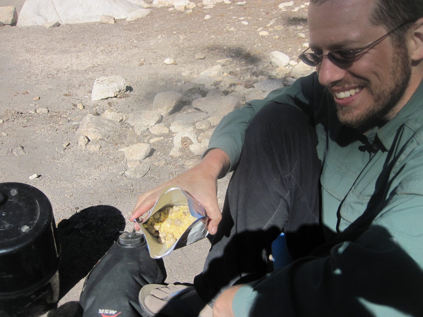 Joel, a very happy man to see food.