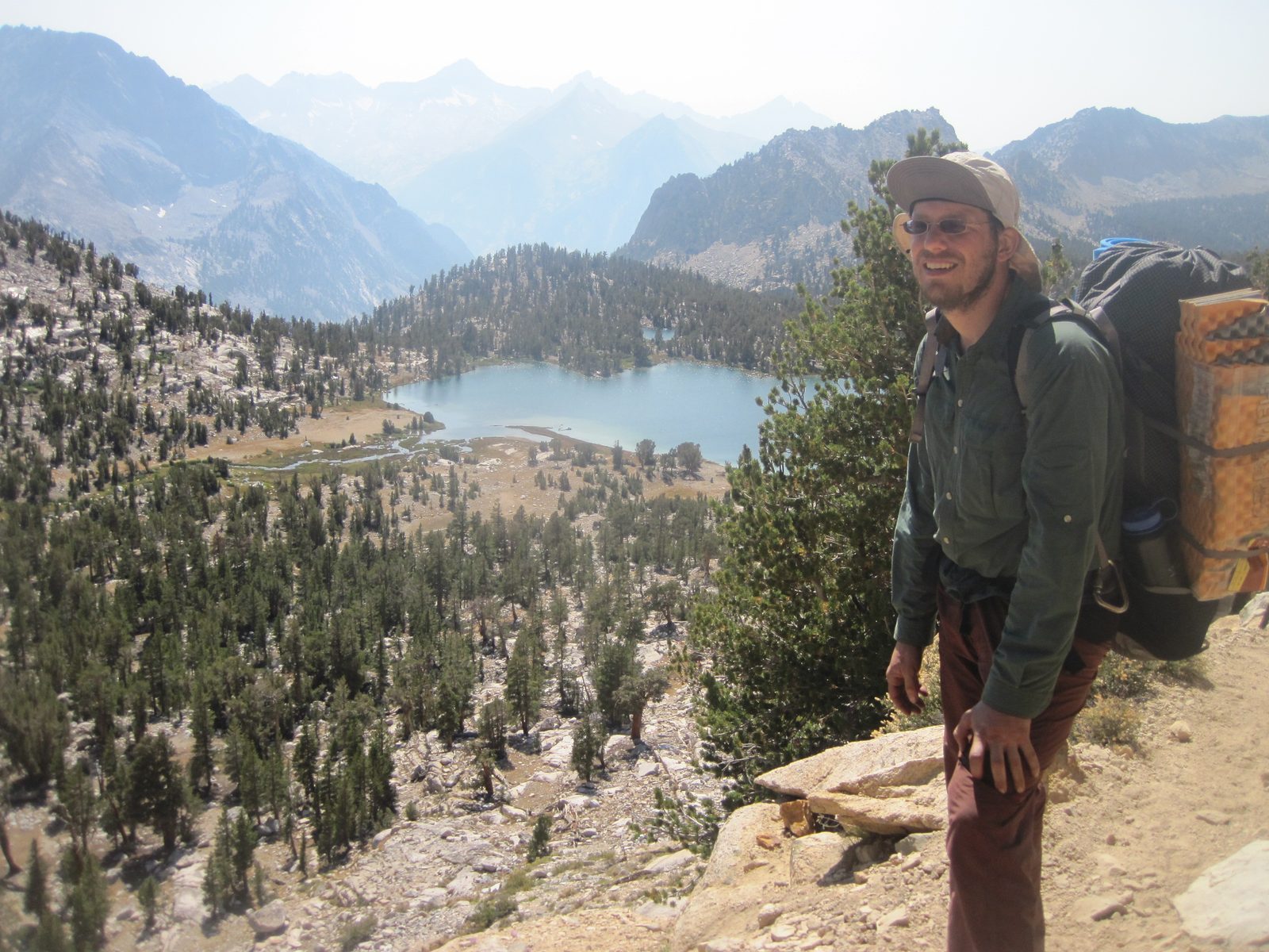 If Joel looks tired it's because he is. Bullfrog Lake in the background.