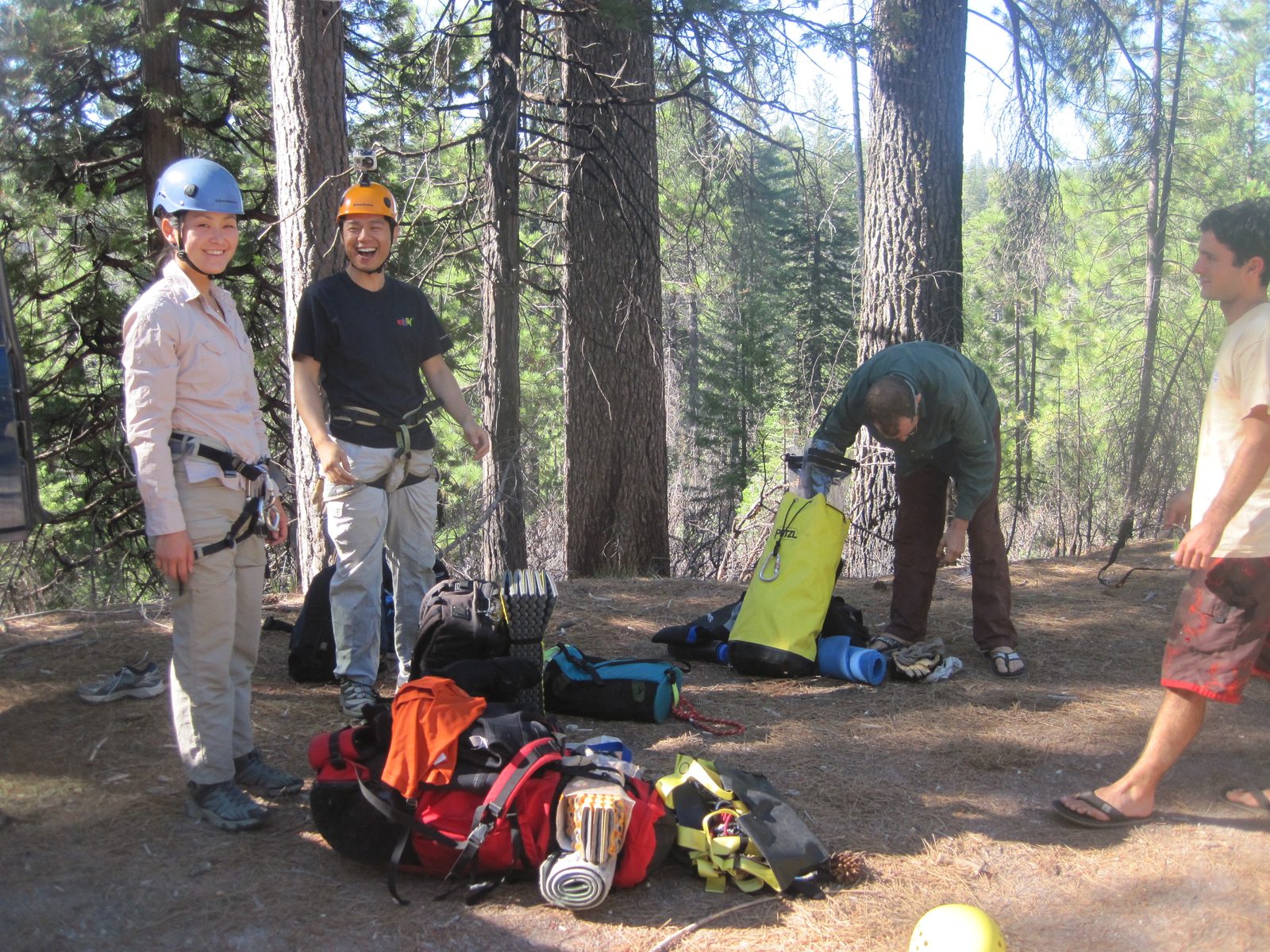 Monica, Yang, Joel and Vinnie gear up. Yang is wearing a GoPro HD helmet camera - check out his...