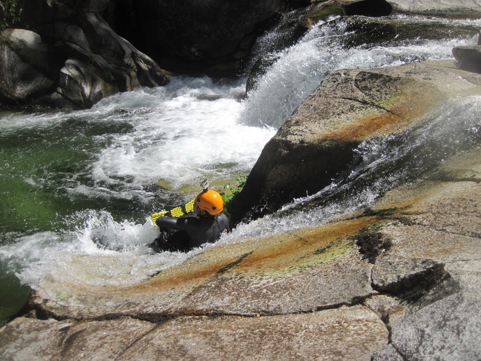 Yang on a water slide.