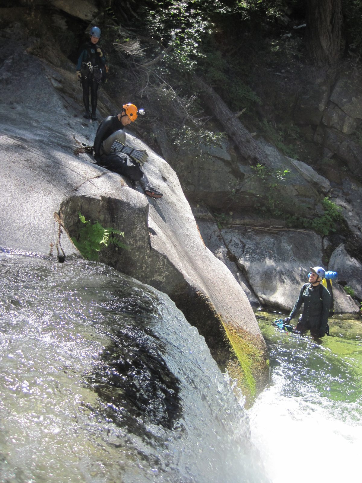 A short water slide.