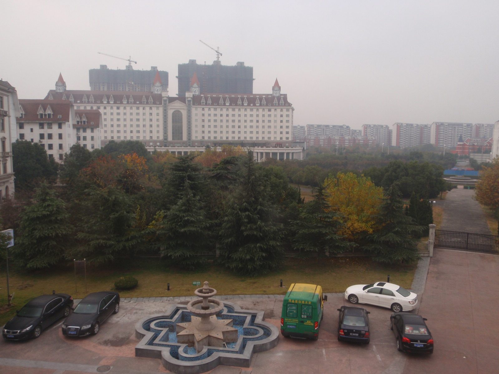 View from my hotel window, first morning on the ground. The architectural styles and smog made...