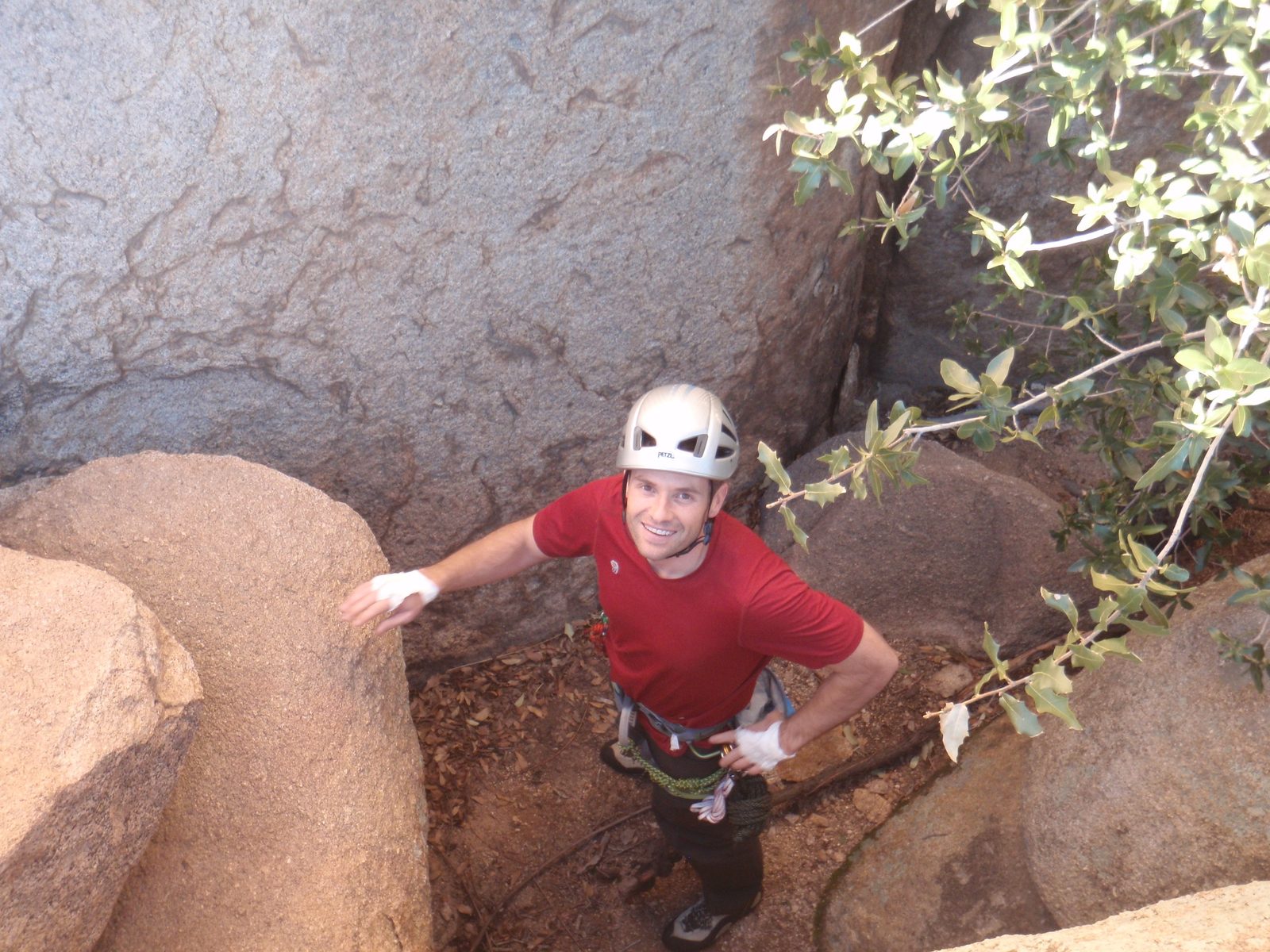 Jay getting ready to climb.
