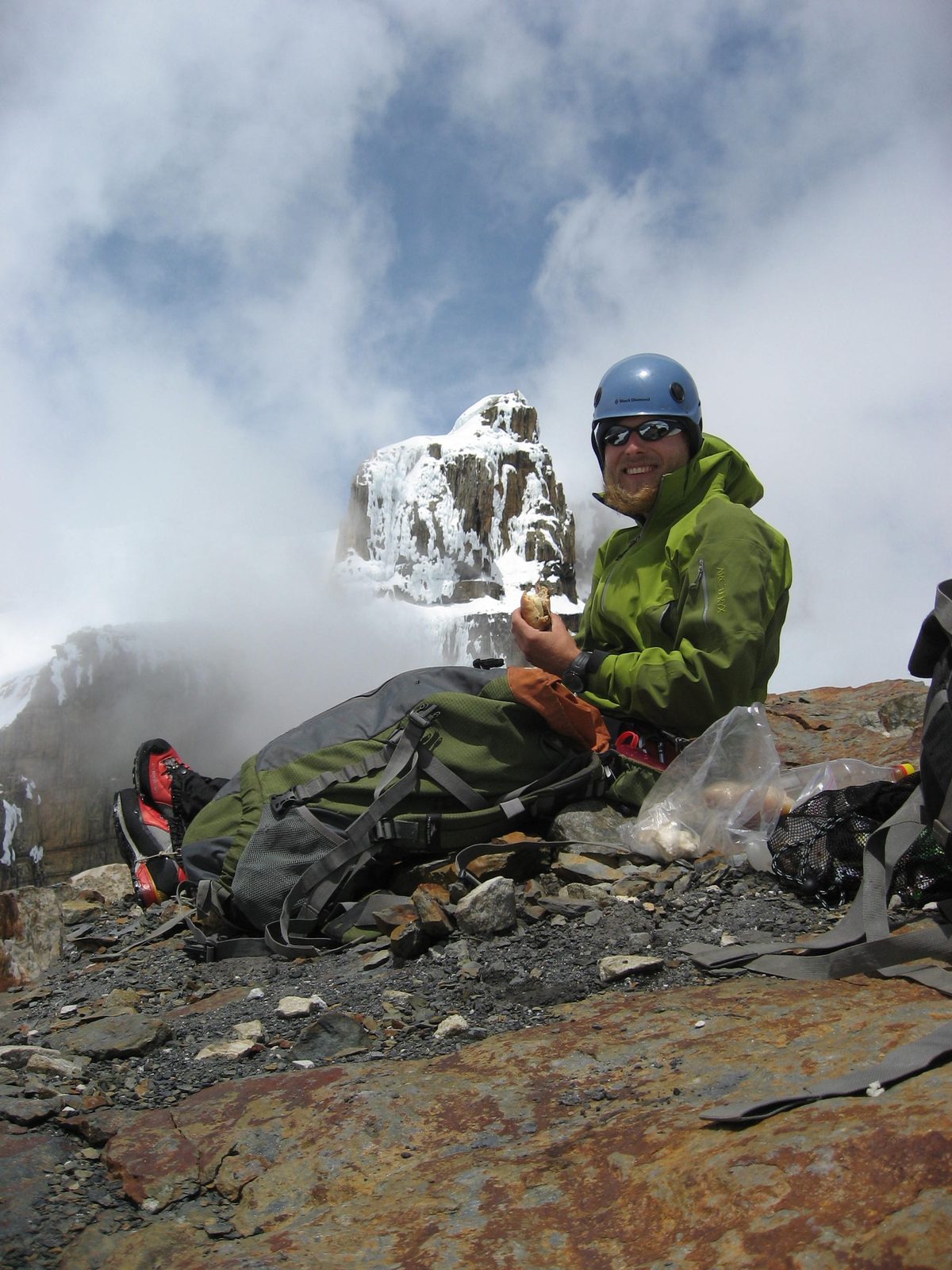 Another shot of me eating lunch at the summit.