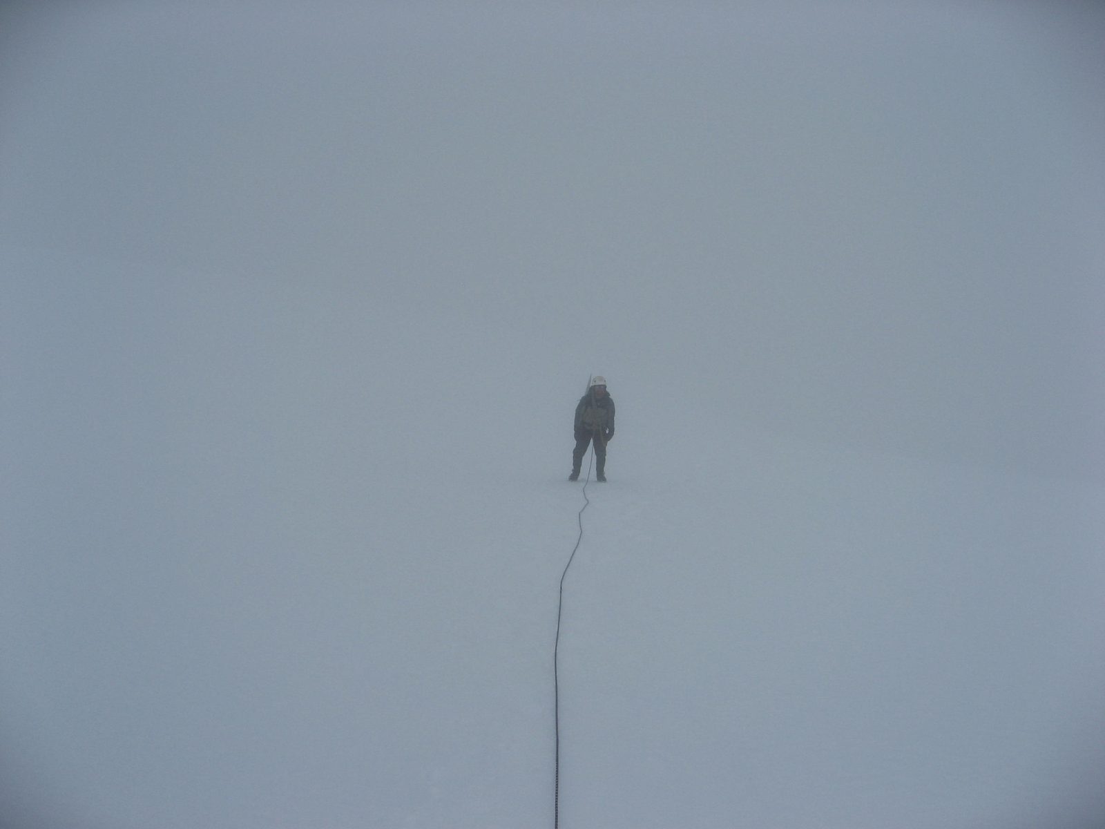 Sadly, this wasn't meant to be.  The clouds and fog really socked us in, reducing visibility to...