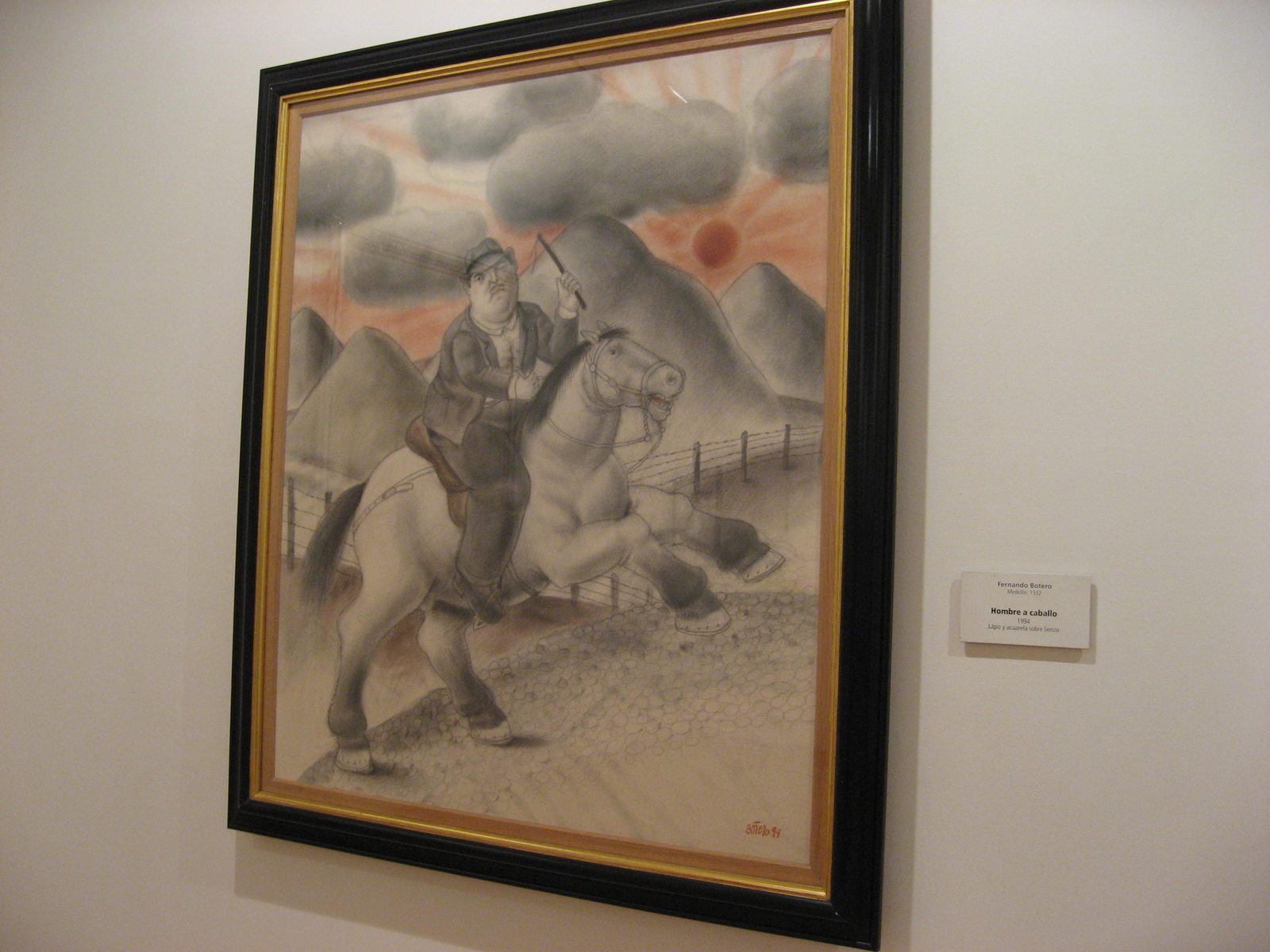 Here is a painting by Fernando Botero: the man who paints everything plump.  He is probably...