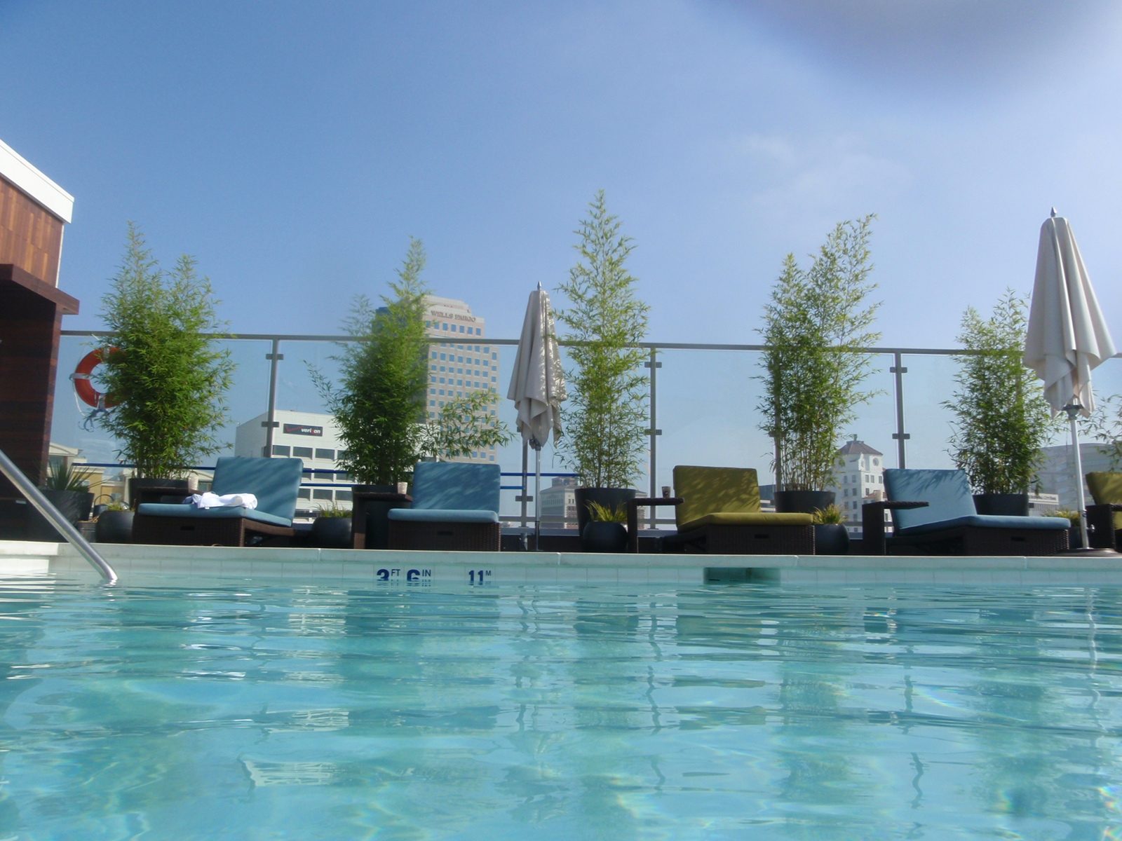 Swimming in the pool alone on the roof of the Avia hotel.  Sadly, Monica had to fly home earlier...