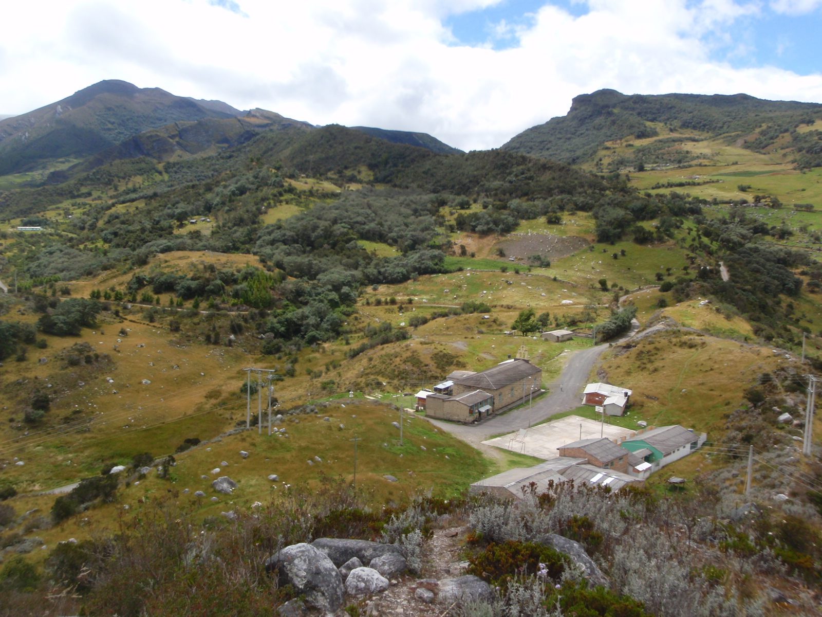 Up on top of the hill nearby hill, looking down at La Capilla.  I stayed in the small building...