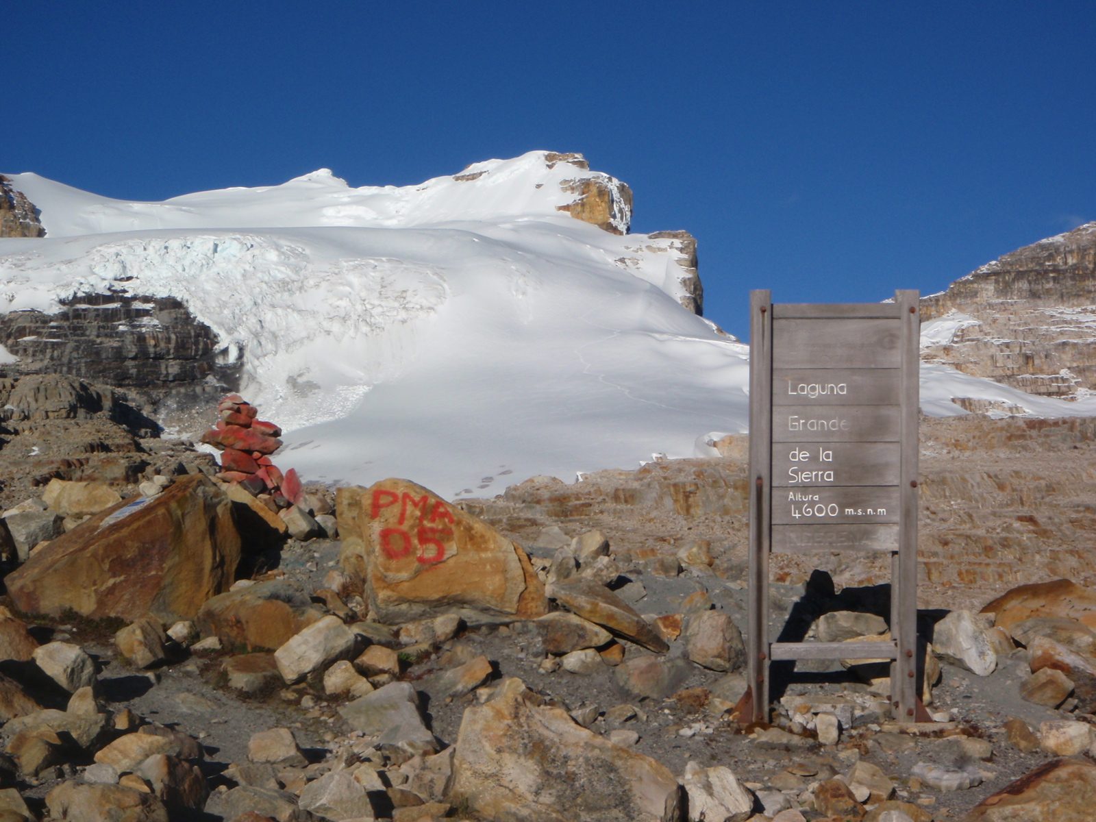 4,600 meters, or so they claim.  I think it was more like 4,400 meters.  These signs were wildly...