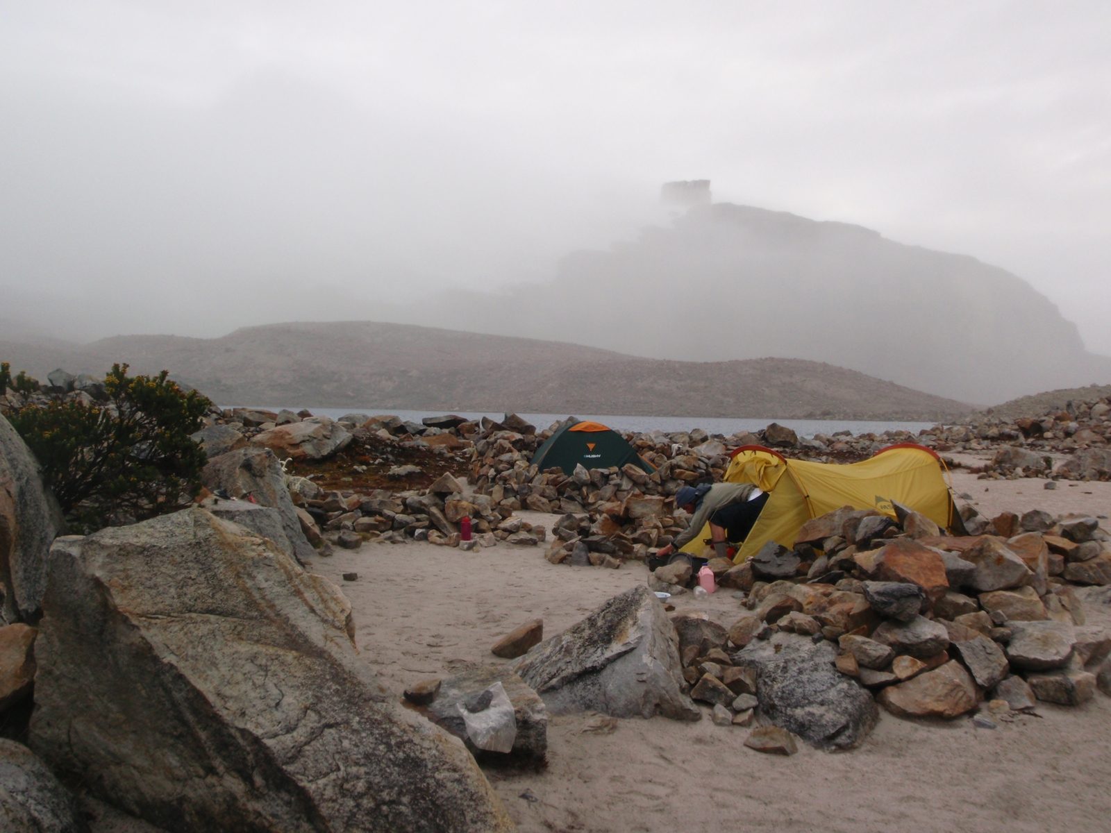 3 in the afternoon.  It actually cleared up enough that we got out of the tent for a little...