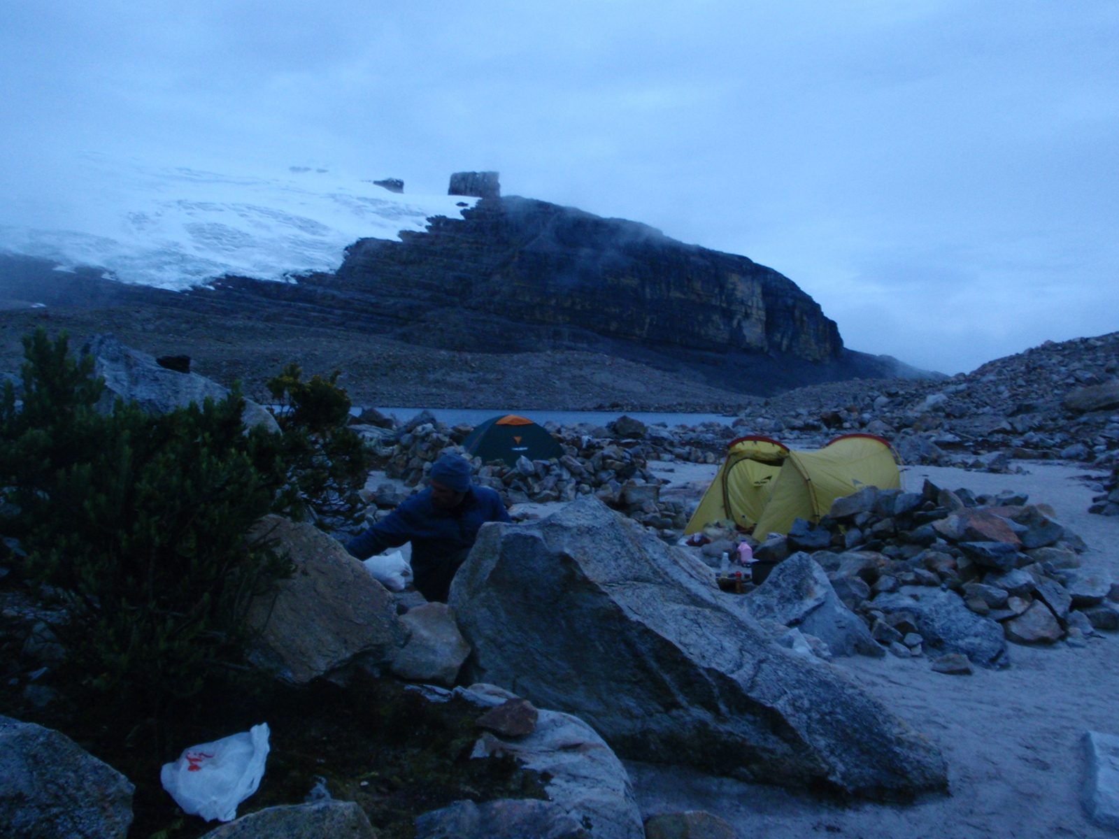 And just before sunset we get some clear skies.  Here is El Pulpito, which we had hoped to climb today.