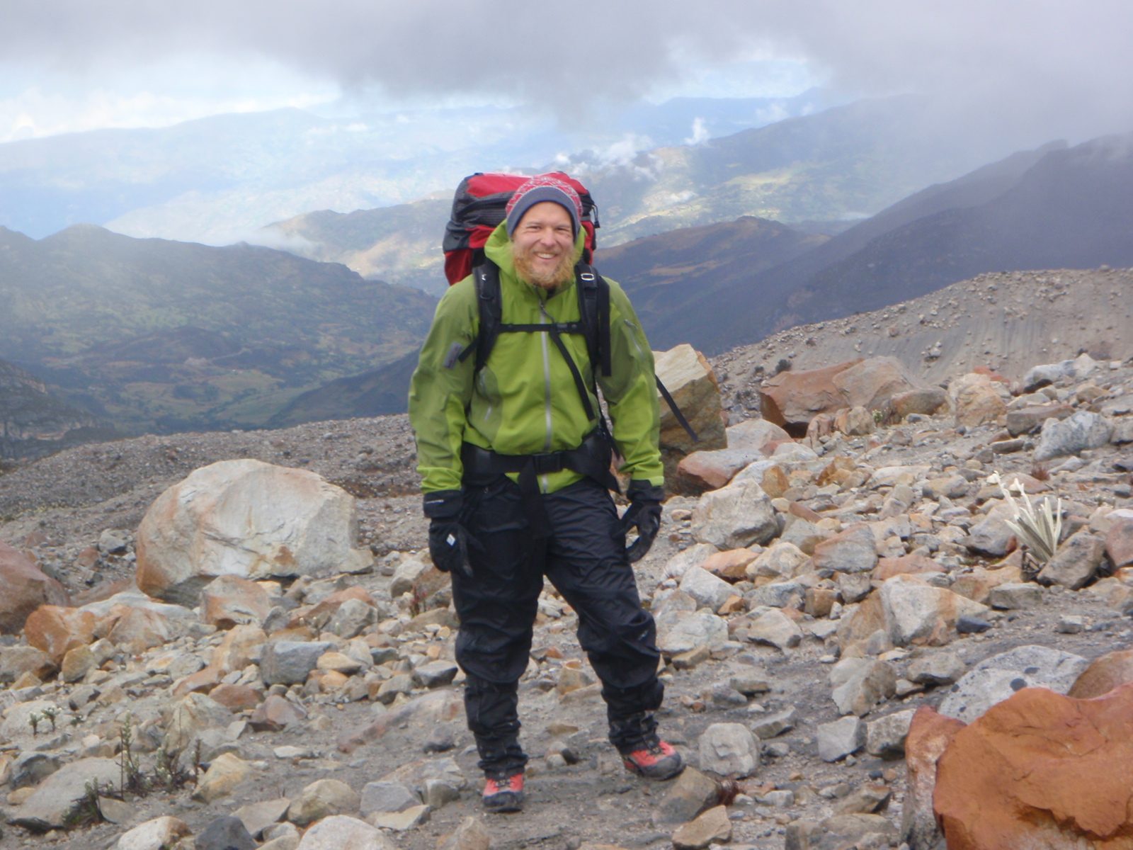 Getting to a point where we could see a bit further.  John at about 4500 meters.