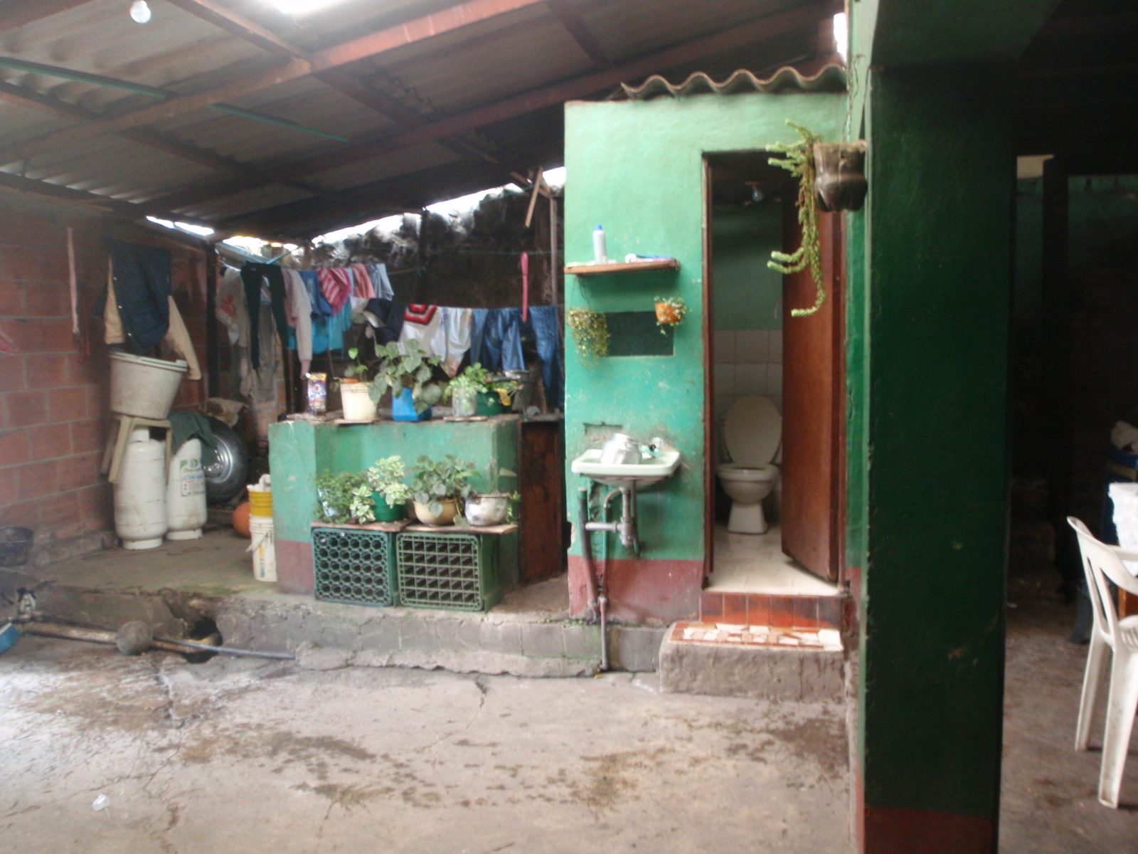 The house where I spent a day acclimating.  This is the main area where food and clothes are...