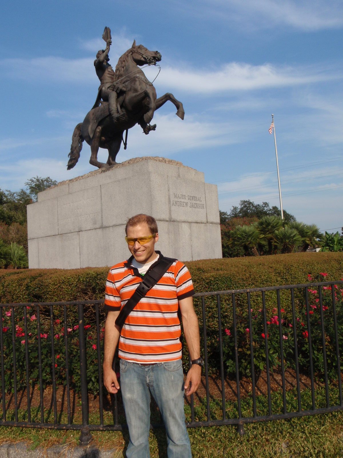 John with some statue of Andrew Jackson I think.
