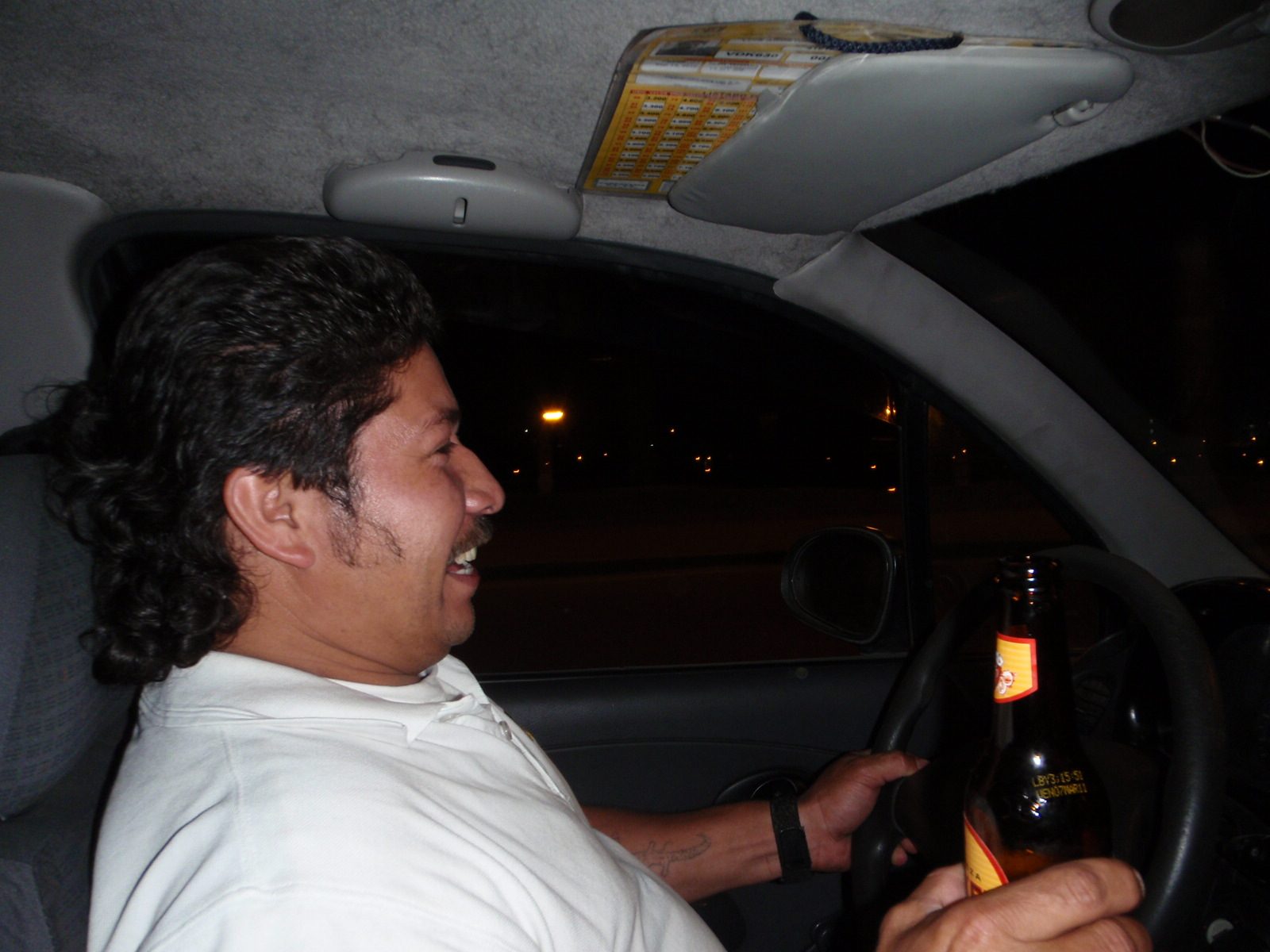 Our cab driver turned out to be an alcoholic. Midway through our ride we discovered he was...