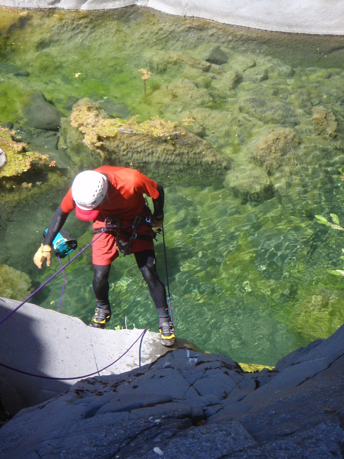 John, finishing the first rappel.