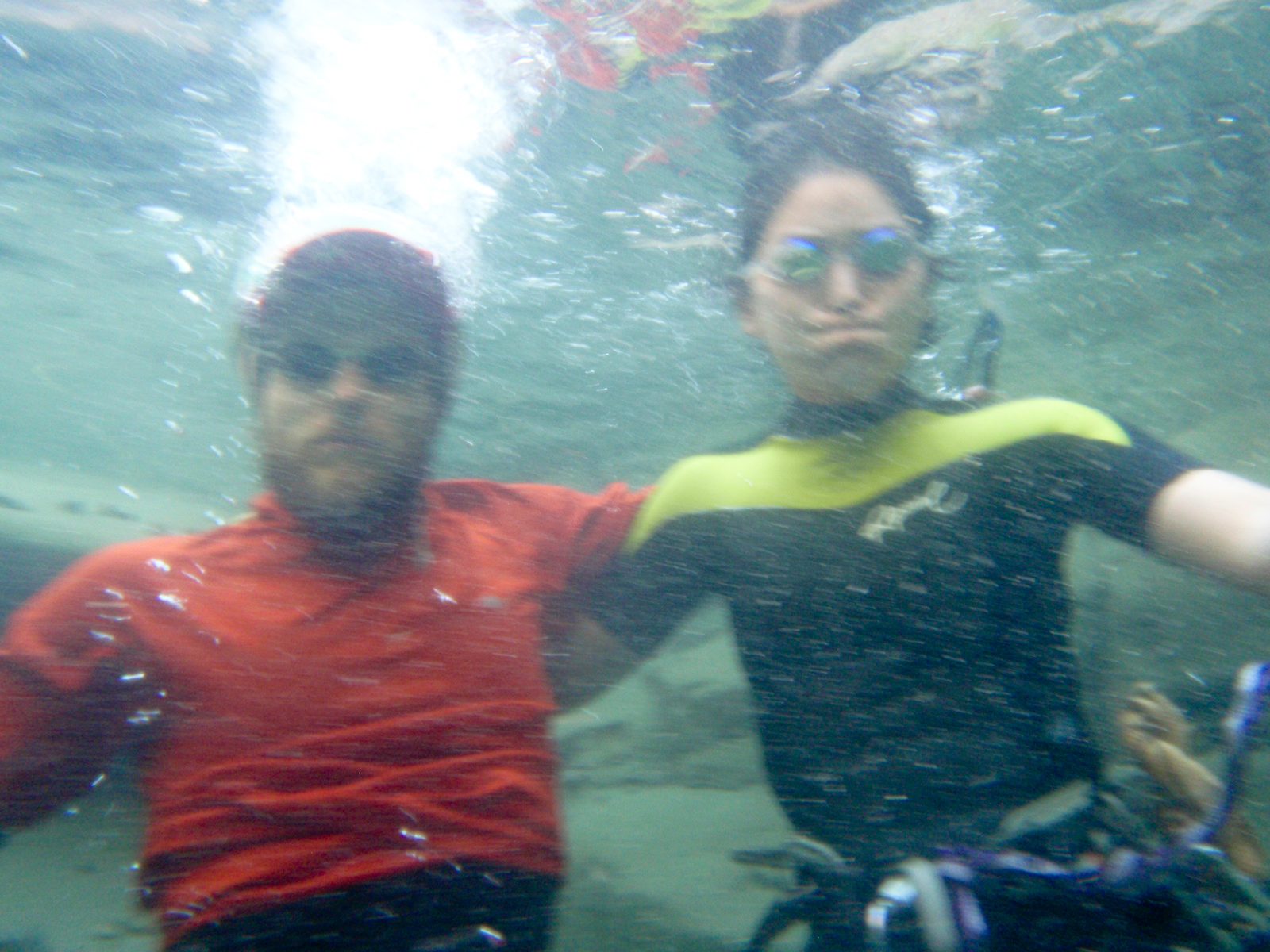 Underwater portrait of John and Monica.