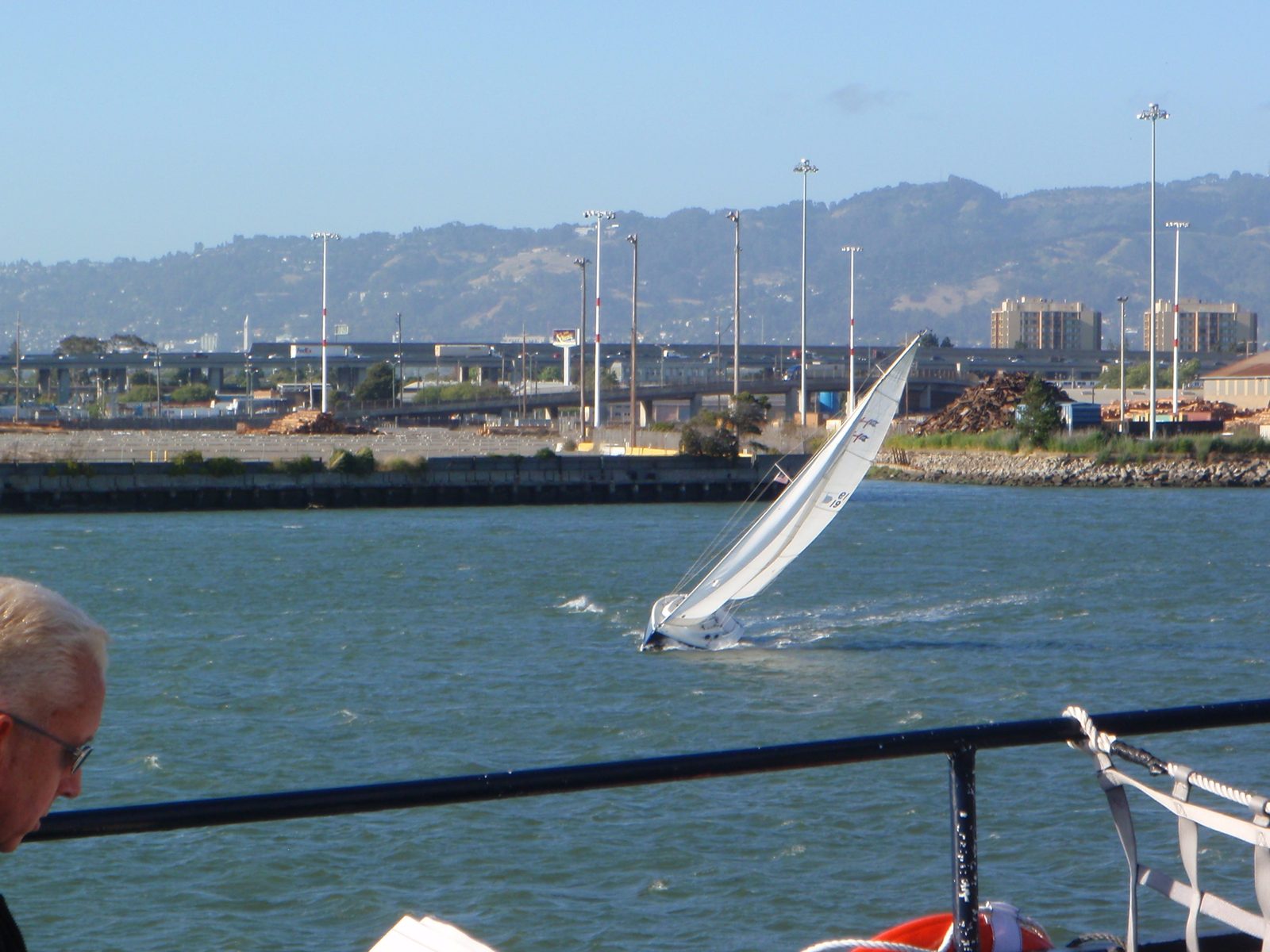 Sailing! It was a very windy day, must have been fun to be on a sailboat.
