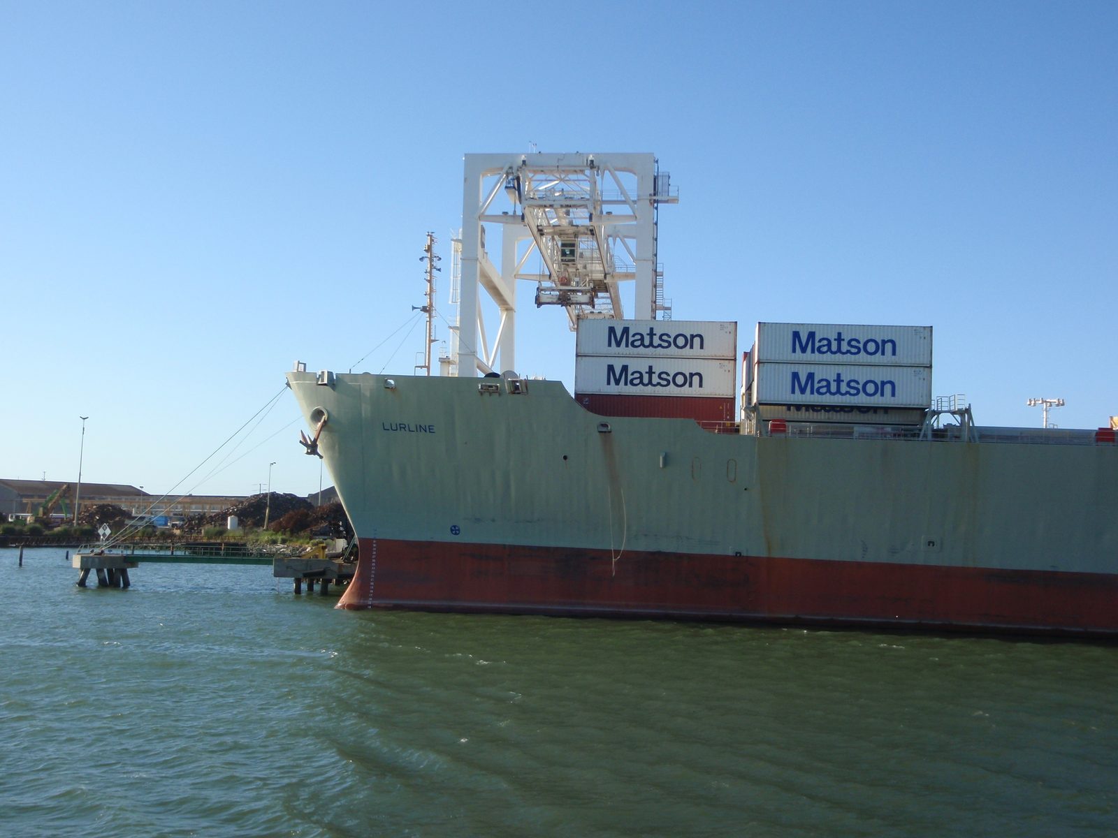 This ship is named Lurline. Like Lurline Lumpkin from The Simpsons.