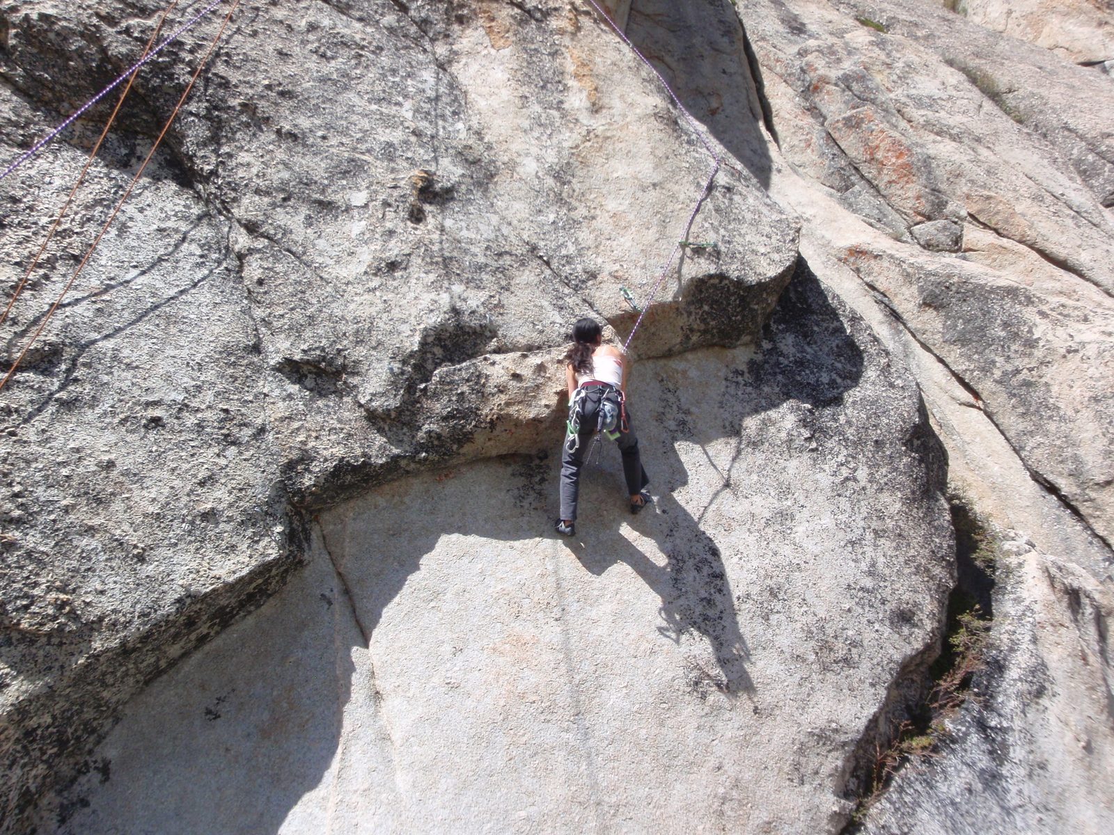 Success! At least getting past where she would pendulum if she fell.