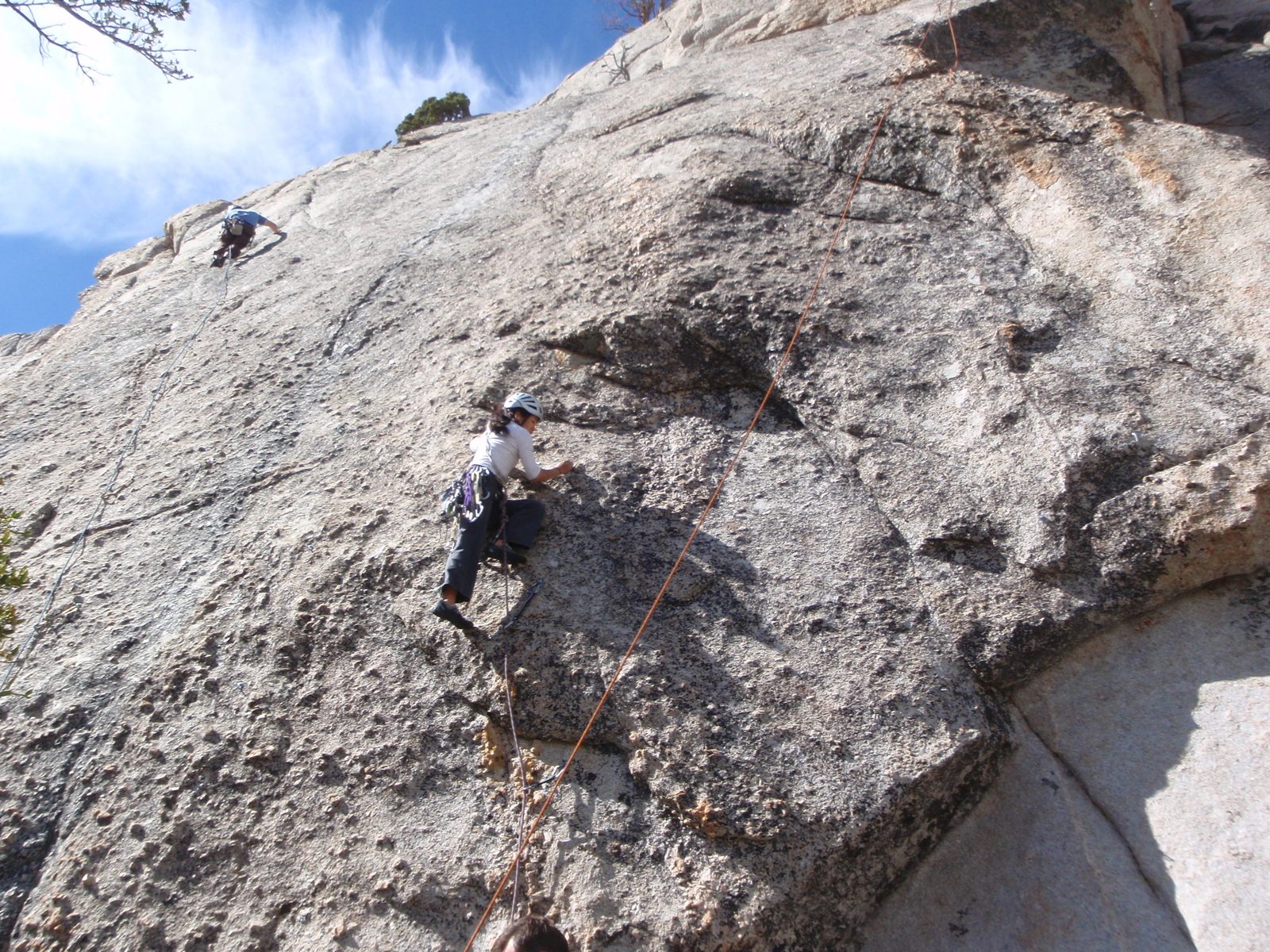 Jeff and Dong leading different climbs.