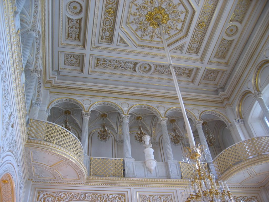 A view of the second floor and ceiling.