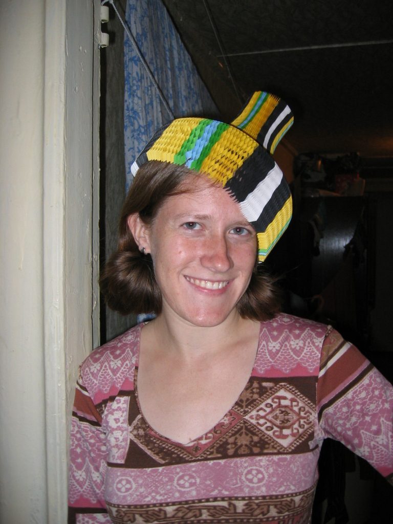 Alison in aforementioned Chinese hat.