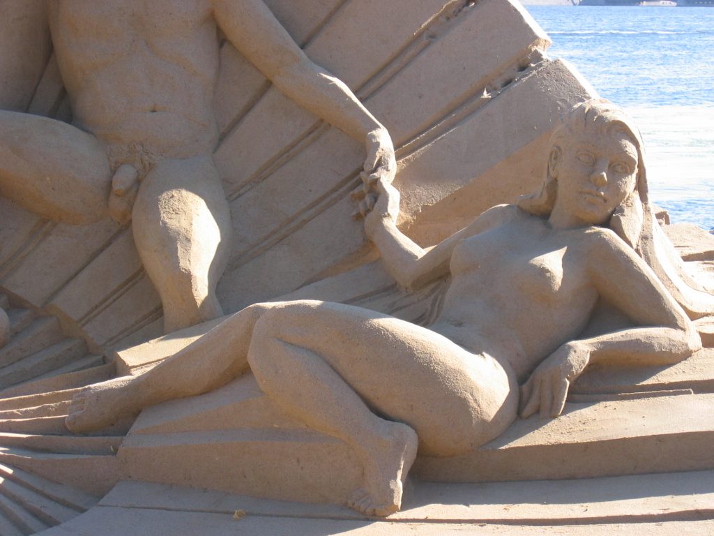 Detail of sand sculpture.