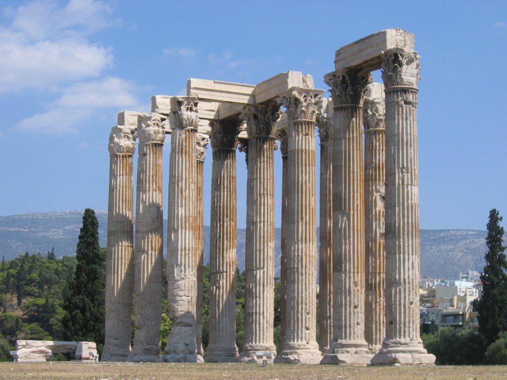 The remaining columns at the Temple of Olympian Zeus.