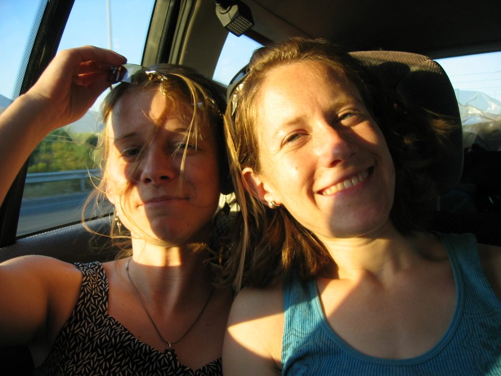 Alison and Clea on the way to Clea's house.