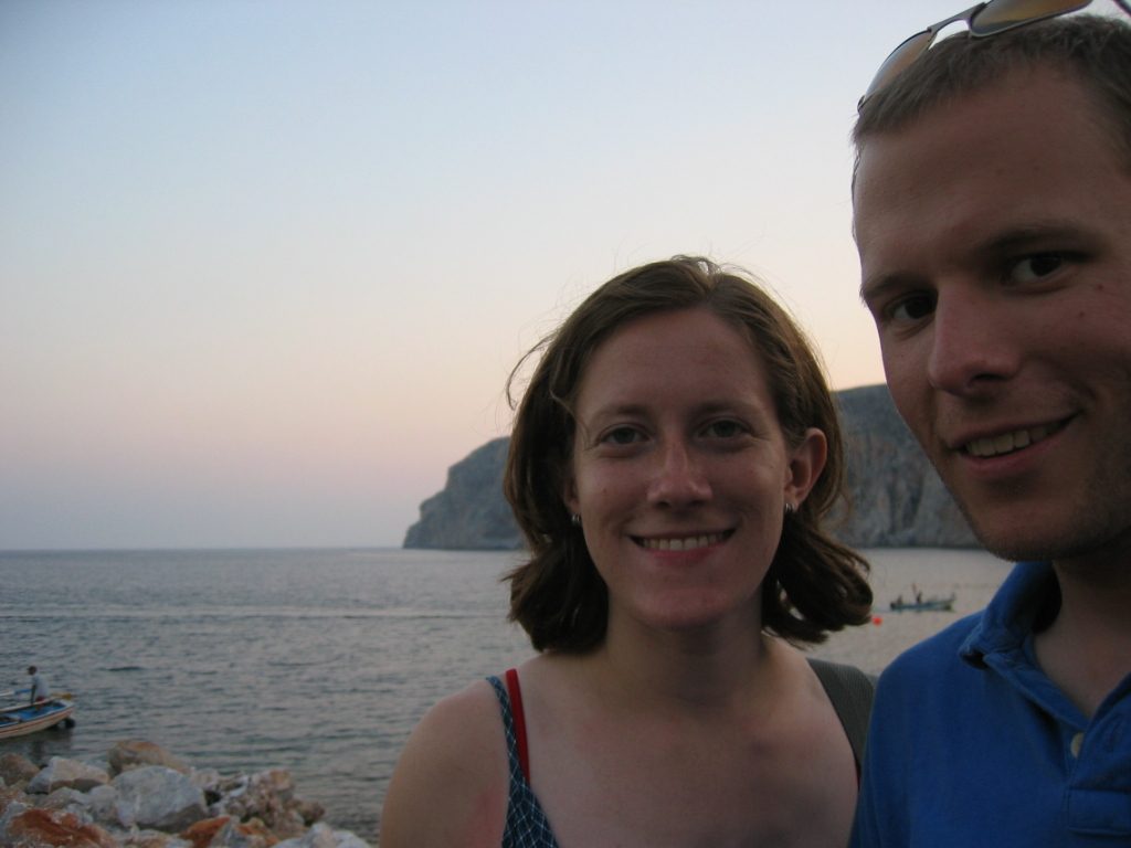Self-portrait (with Alison) at the southern-most point I hit in Greece.  Somewhere south of...