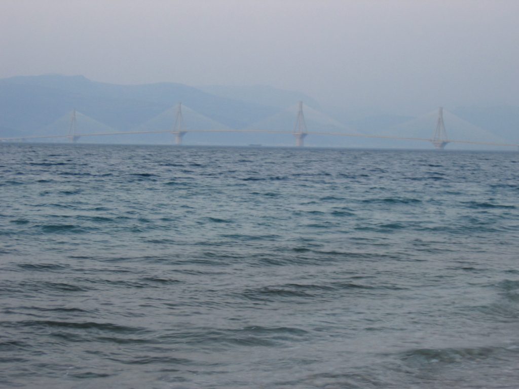 The Rion - Antirion bridge which links the Pelapanese to mainland greece in the northwest...