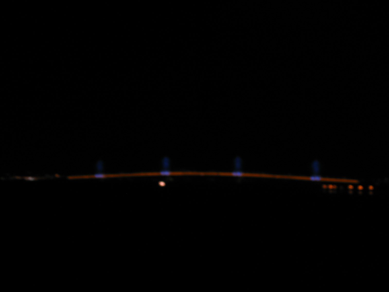 Somewhat poor picture of the Rion-antirion bridge at night from my ferry boat as it was leaving....