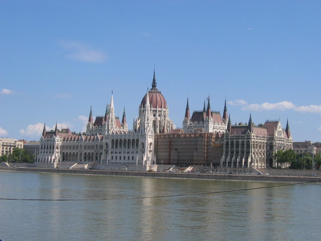19th century Parliament building in Budapest, modelled after the British parliament building.