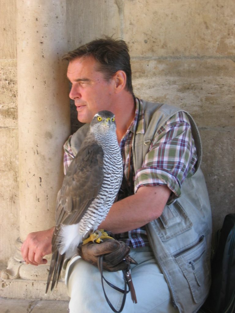 Some dude with a falcon.  I couldn't figure out what in the world he was doing in the middle of...