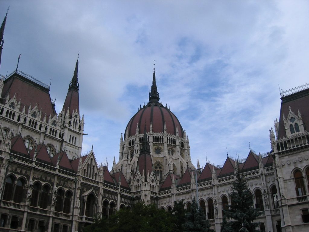 In line to see the Hungarian Parliament.