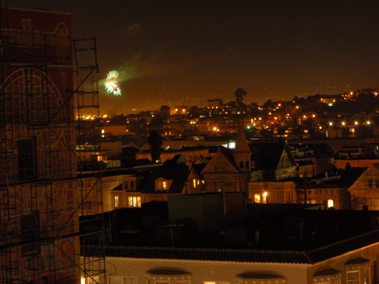 Fireworks, viewed from my roof.  I have no idea what they are for.  My birthday a day late?