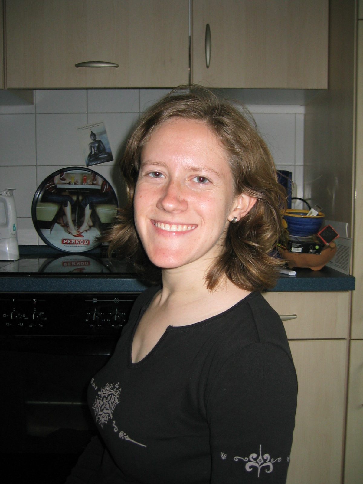 Alison in her kitchen on Hamburger Street in Rostock.