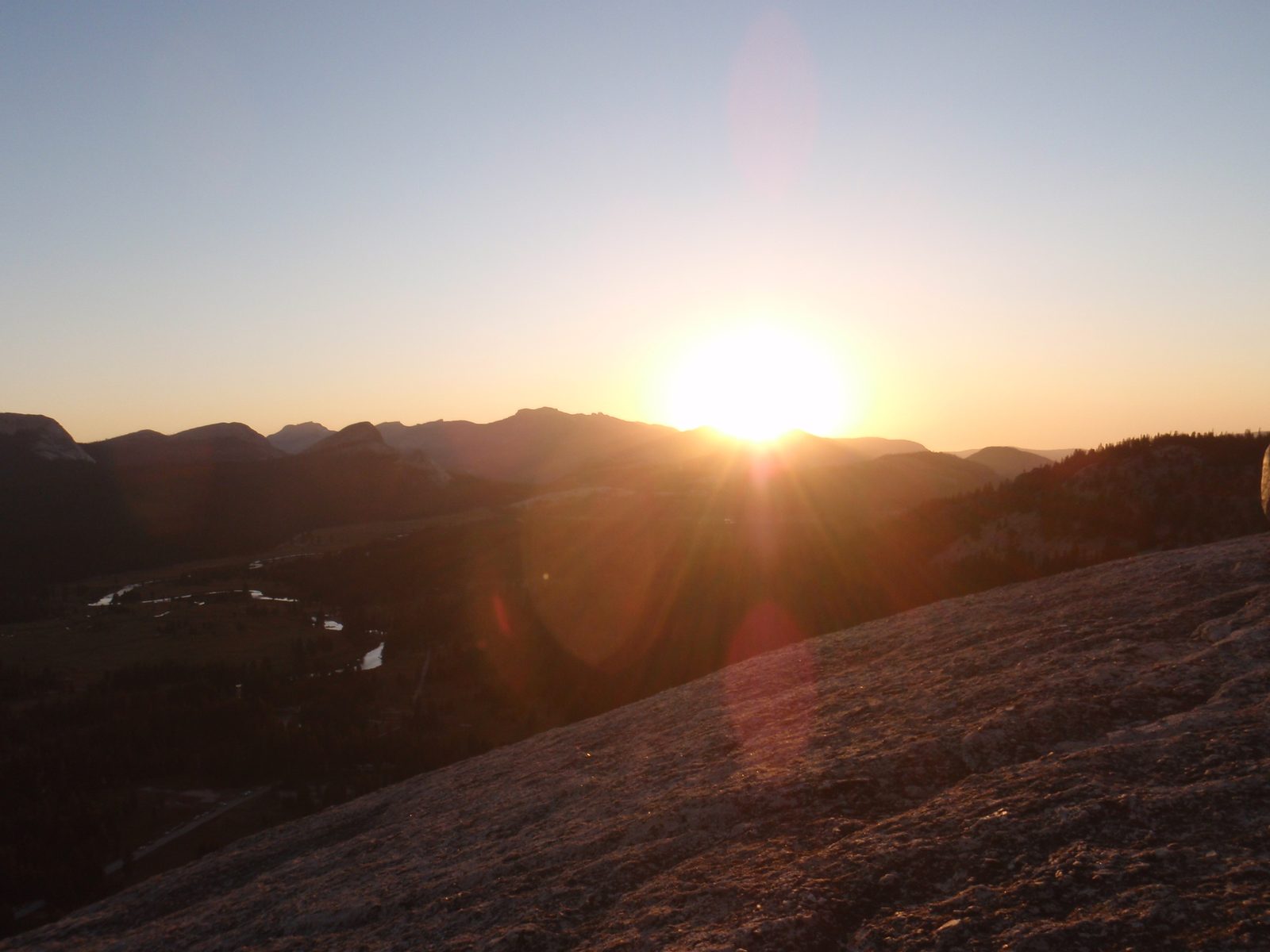 Sunset over Tuolumne Meadows.