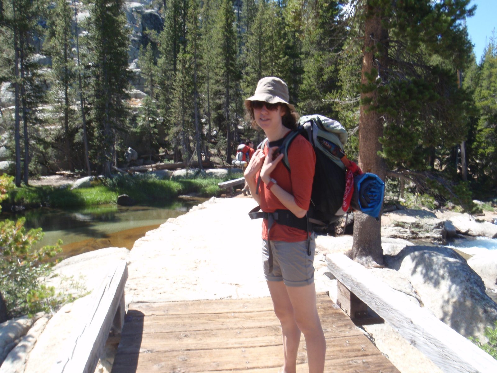 Mel, crossing to the south side of the Tuolumne River.