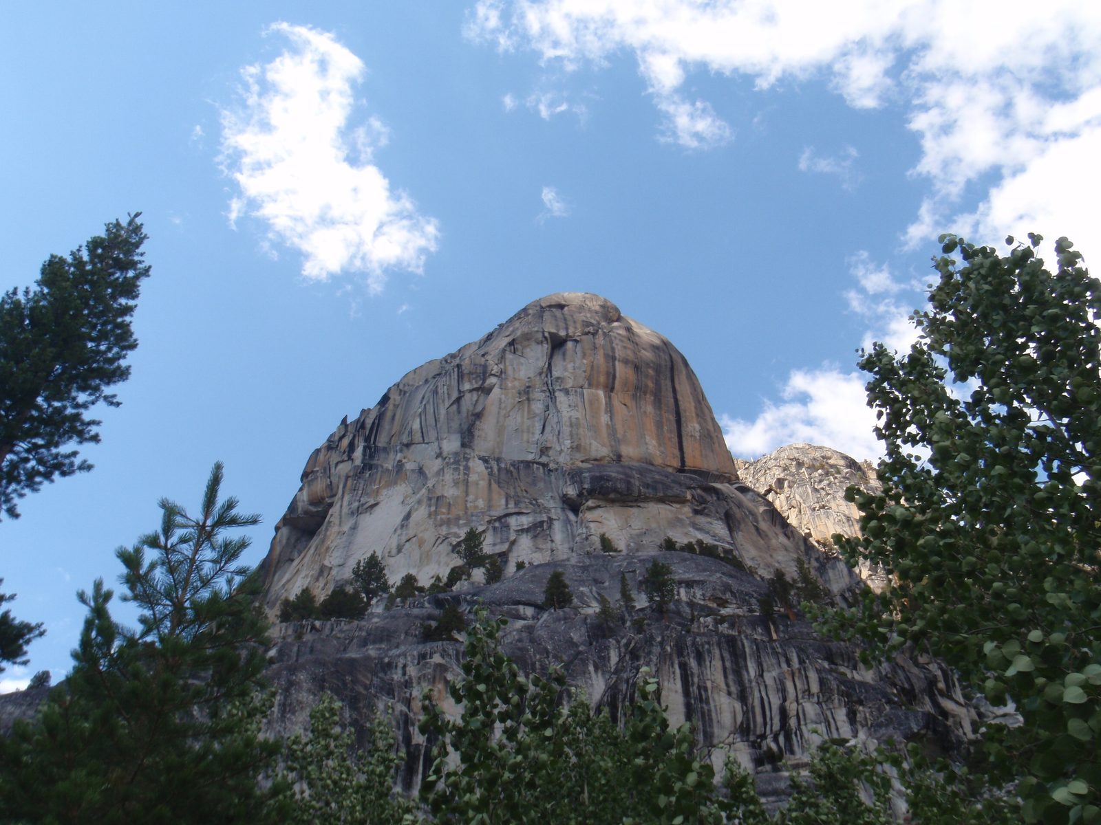 A large granite formation on the north side of the canyon.